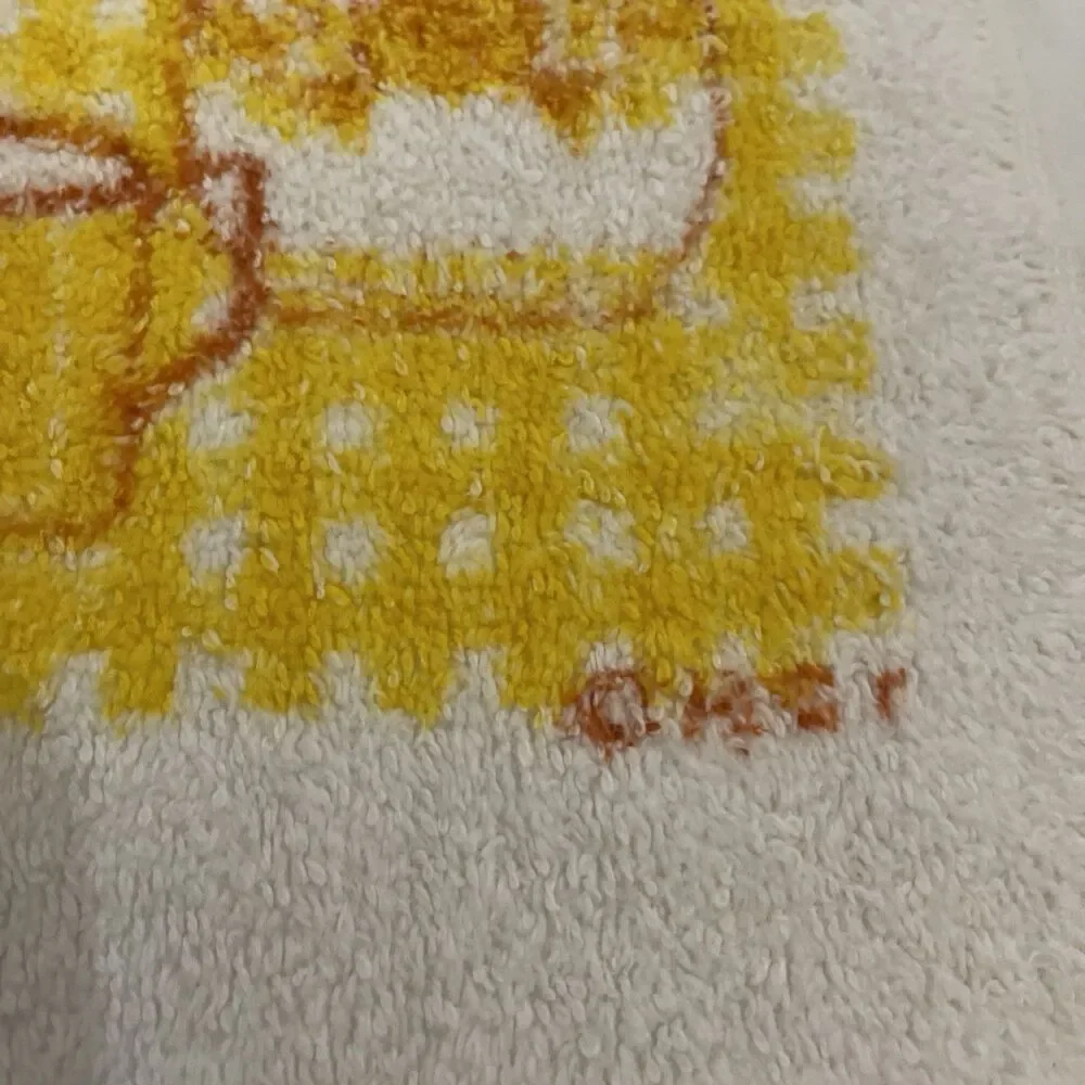Vintage Yellow Daisy & Teapot Kitchen Bar Golf Dish Towel 16x24 in